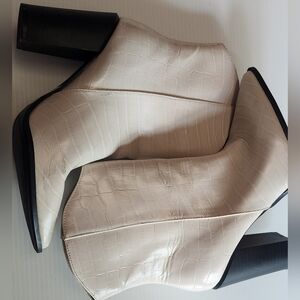 Elegant Cream Ankle Boots